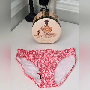 Fantasie Pink & White Floral Double O Ring Bikini Bottom Sz S NWT